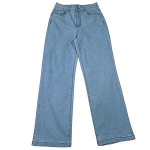 Ettelo Women Light Blue High Waisted Wide Leg Denim Jeans Size 10 H9B302